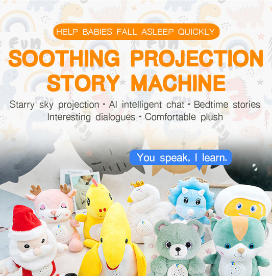 AI Projection Story Machine (Kid-Safe) - Interactive Bedtime Projector with Auto-Story & Dimmable Night Light, Early Learning Toy