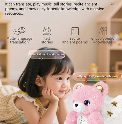 AI Projection Story Machine (Kid-Safe) - Interactive Bedtime Projector with Auto-Story & Dimmable Night Light, Early Learning Toy