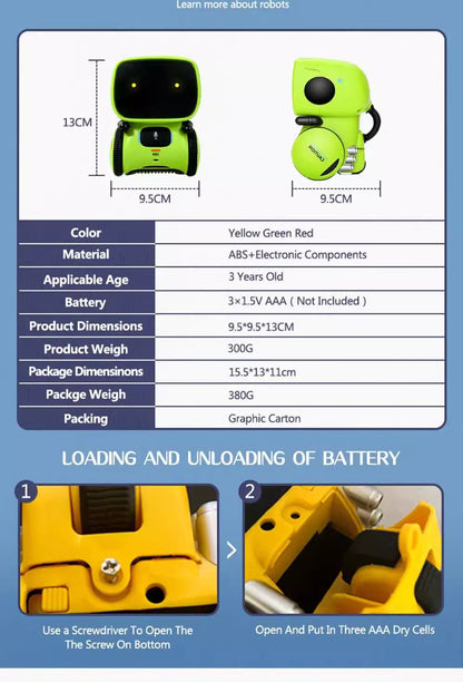 AT intelligent induction robot children's puzzle universal dancing early education story machine electric toy