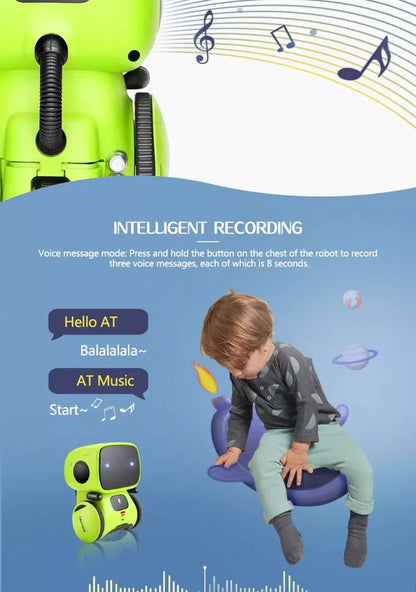 AT intelligent induction robot children's puzzle universal dancing early education story machine electric toy