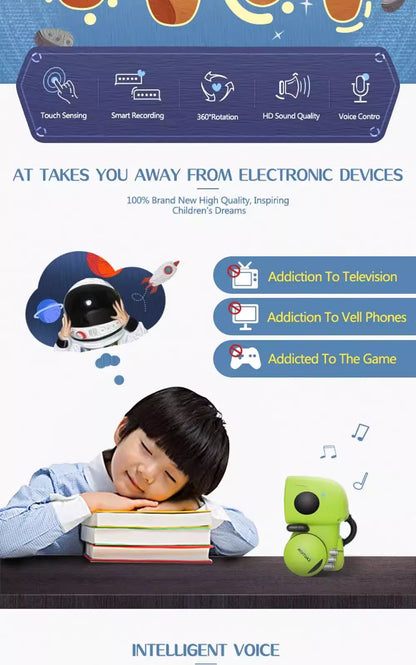 AT intelligent induction robot children's puzzle universal dancing early education story machine electric toy